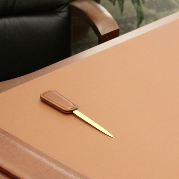 Dacasso Mocha Leather Letter Opener AG-3027 - main